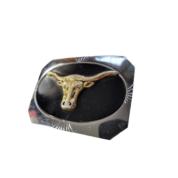 Vintage TEXAS LONGHORN Metal Cowboy Rancher Belt buckle - Picture 4 of 5